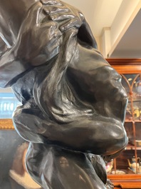 Jef Lambeaux (1852-1908): The wrestlers, brown patinated bronze, foundry mark 'G. Wins Fondeur Bruxelles'