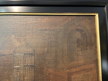 Vlaamse school, in de stijl van Gerard Thomas (1663-1720): Het atelier van de astronoom-geograaf, olie op doek, eerste helft 18de eeuw