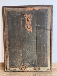 Prague school: The adoration of the magi, oil on panel, 17th C.