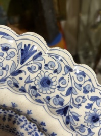 A blue and white Haarlem faience dish with 'The flight into Egypt', late 17th C.