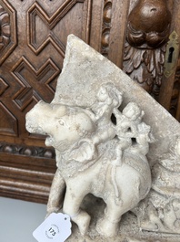 A fine Indian white marble parikha fragment with a Jain Thirthankara, probably Gujarat, 15th/16th C.