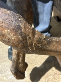 A large limewood sculpture of the crucified Saint Dismas, Germany, 16th C.