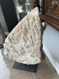 A fine Indian white marble parikha fragment with a Jain Thirthankara, probably Gujarat, 15th/16th C.