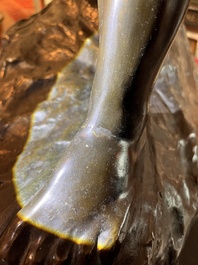 Jef Lambeaux (1852-1908): The wrestlers, green patinated bronze