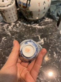 Eight Chinese blue and white wares, Kangxi and later