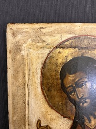 Een Russisch-orthodoxe 'Johannes de Voorloper' icoon, begin 19de eeuw