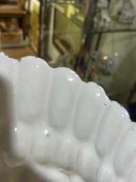 A blue and white Haarlem faience dish with 'The flight into Egypt', late 17th C.