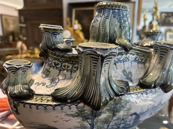 A polychrome French faience tulip vase, Saint-Cl&eacute;ment, 19th C.