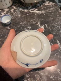 Eight Chinese blue and white wares, Kangxi and later