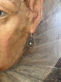 Flemish school: The Archdukes Albert and Isabella, oil on panel, 17th C.