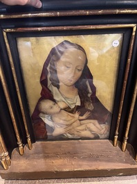 Vlaamse school, navolger van Hans Memling (1430-1484): Maria met Kind, olie op koper, 19de/20ste eeuw