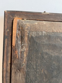 Prague school: The adoration of the magi, oil on panel, 17th C.