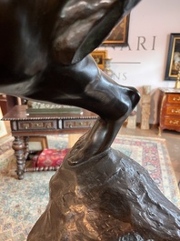 Jef Lambeaux (1852-1908): The wrestlers, brown patinated bronze, foundry mark 'G. Wins Fondeur Bruxelles'