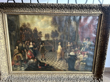 Flemish school, circle of Hieronymus Janssens (1624-1693): The court dance, oil on canvas, 17th C.