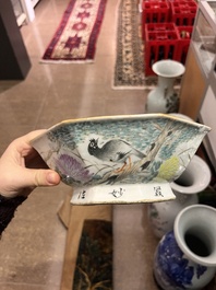 Een diverse collectie Chinees famille rose en qianjiang cai porselein, 19de/20ste eeuw