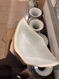 A varied collection of Chinese famille rose and qianjiang cai porcelain, 19th/20th C.