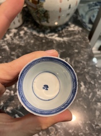 Eight Chinese blue and white wares, Kangxi and later