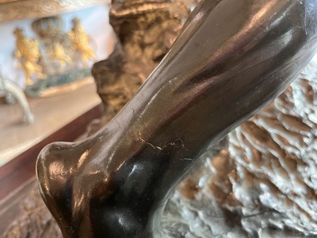 Jef Lambeaux (1852-1908): The wrestlers, green patinated bronze