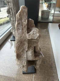 A fine Indian white marble parikha fragment with a Jain Thirthankara, probably Gujarat, 15th/16th C.