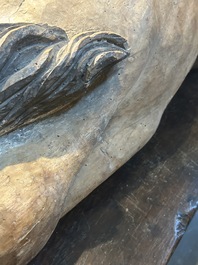 A large limewood sculpture of the crucified Saint Dismas, Germany, 16th C.