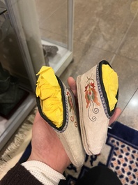 29 pairs of Chinese silk and cotton lotus shoes for bound feet, Qing and early 20th C.