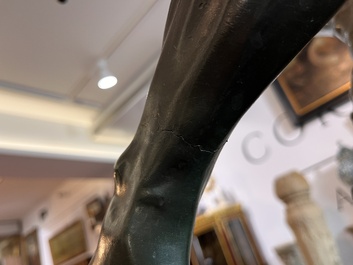 Jef Lambeaux (1852-1908): The wrestlers, green patinated bronze