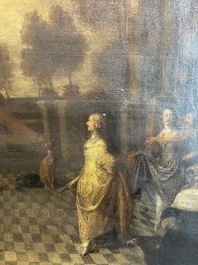 Flemish school, circle of Hieronymus Janssens (1624-1693): The court dance, oil on canvas, 17th C.
