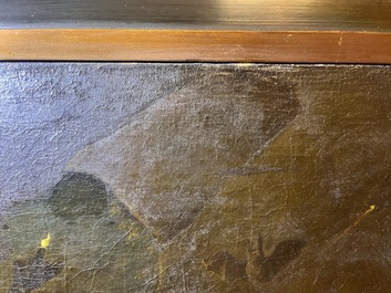 Flemish school, follower of David Teniers (1610-1690): The rich man being led to hell, oil on canvas, ca. 1700