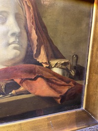 Frans van Kuyck (1852 - 1915): Still life in the artist's studio, oil on canvas, dated June 3 1869