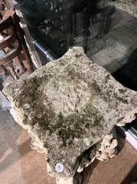 A pair of carved stone pedestals in the Neo-Renaissance style, 19th C.