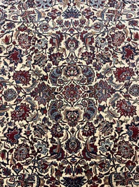 A Persian Isfahan rug with floral design, wool on silk, first half 20th C.