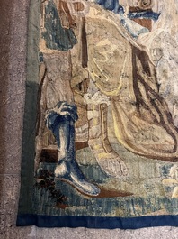 A fragment of a Flemish wall tapestry, Brussels or Oudenaarde, 17th C.