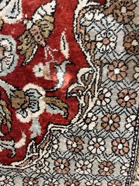 A Persian Qom (Qum/Ghom) silk rug with 'Mihrab' design, 20th C.