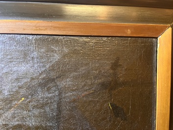 Flemish school, follower of David Teniers (1610-1690): The rich man being led to hell, oil on canvas, ca. 1700