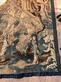 A fragment of a Flemish wall tapestry, Brussels or Oudenaarde, 17th C.