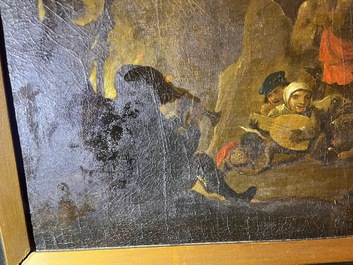 Flemish school, follower of David Teniers (1610-1690): The rich man being led to hell, oil on canvas, ca. 1700