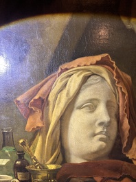 Frans van Kuyck (1852 - 1915): Still life in the artist's studio, oil on canvas, dated June 3 1869