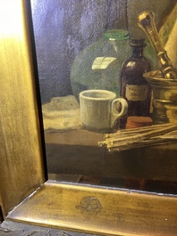 Frans van Kuyck (1852 - 1915): Still life in the artist's studio, oil on canvas, dated June 3 1869