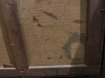 Flemish school, follower of David Teniers (1610-1690): The rich man being led to hell, oil on canvas, ca. 1700