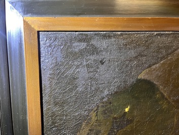 Flemish school, follower of David Teniers (1610-1690): The rich man being led to hell, oil on canvas, ca. 1700