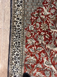 A Persian Qom (Qum/Ghom) silk rug with 'Mihrab' design, 20th C.