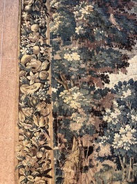 A Flemish verdure wall tapestry with two swans in a lake, probably Oudenaarde, late 17th C.