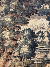 A Flemish verdure wall tapestry with two swans in a lake, probably Oudenaarde, late 17th C.
