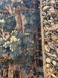 A Flemish verdure wall tapestry with two swans in a lake, probably Oudenaarde, late 17th C.