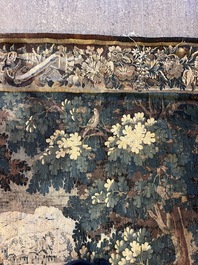A Flemish verdure wall tapestry with two swans in a lake, probably Oudenaarde, late 17th C.