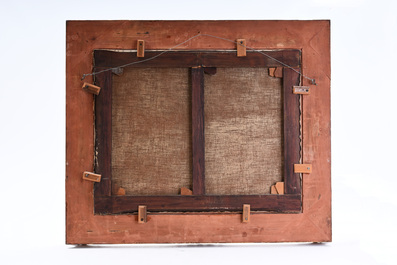 Edgard Fievez (1880-1976): Nature morte aux fleurs et aux fruits, huile sur toile