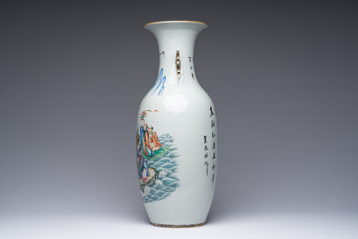A Chinese famille rose 'Immortals' vase, 19th/20th C.