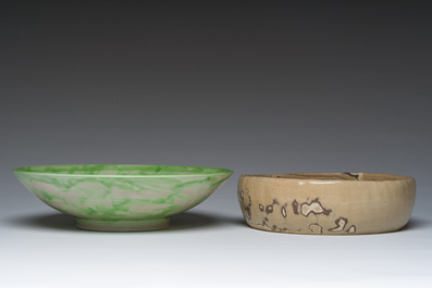 Two Japanese studio pottery bowls, Showa, 20th C.