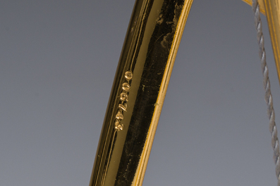 Philippe Starck (1949): Two 'Juicy Salif' citrus squeezers for Alessi, aluminium and gilt aluminium, Italy, last quarter 20th C.