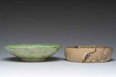 Two Japanese studio pottery bowls, Showa, 20th C.